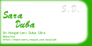 sara duba business card